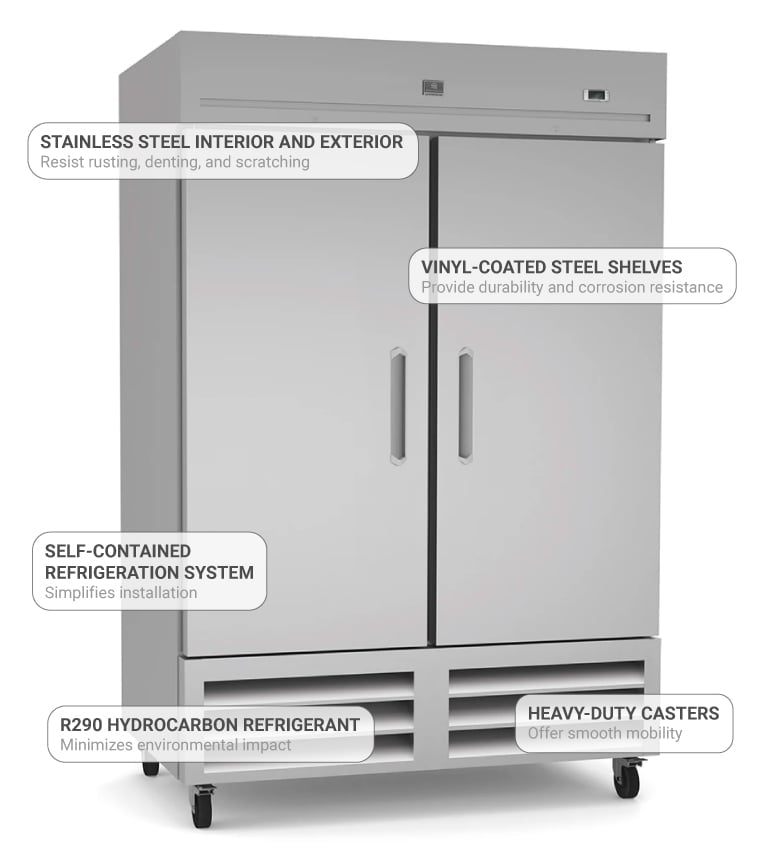 KelvinatorReach-In Refrigerator – Model KCHRI54R2DRE |  49 cu. ft. Two-Door Refrigerator