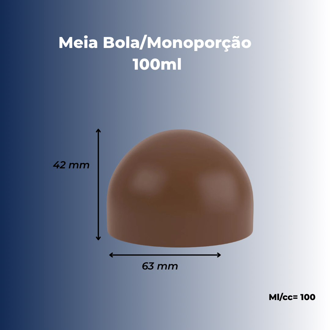 Meia Bola - Monoporção Paleta Mold | 100 ml / 3.4 oz (12 Cavities)