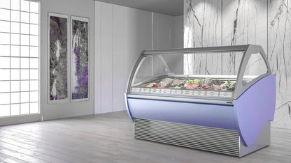 Sevel Aspen Deluxe Gelato Showcase | Available in 12, 16, 18, and 24 Pan Models