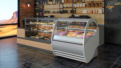 Sevel Aspen Deluxe Gelato Showcase | Available in 12, 16, 18, and 24 Pan Models