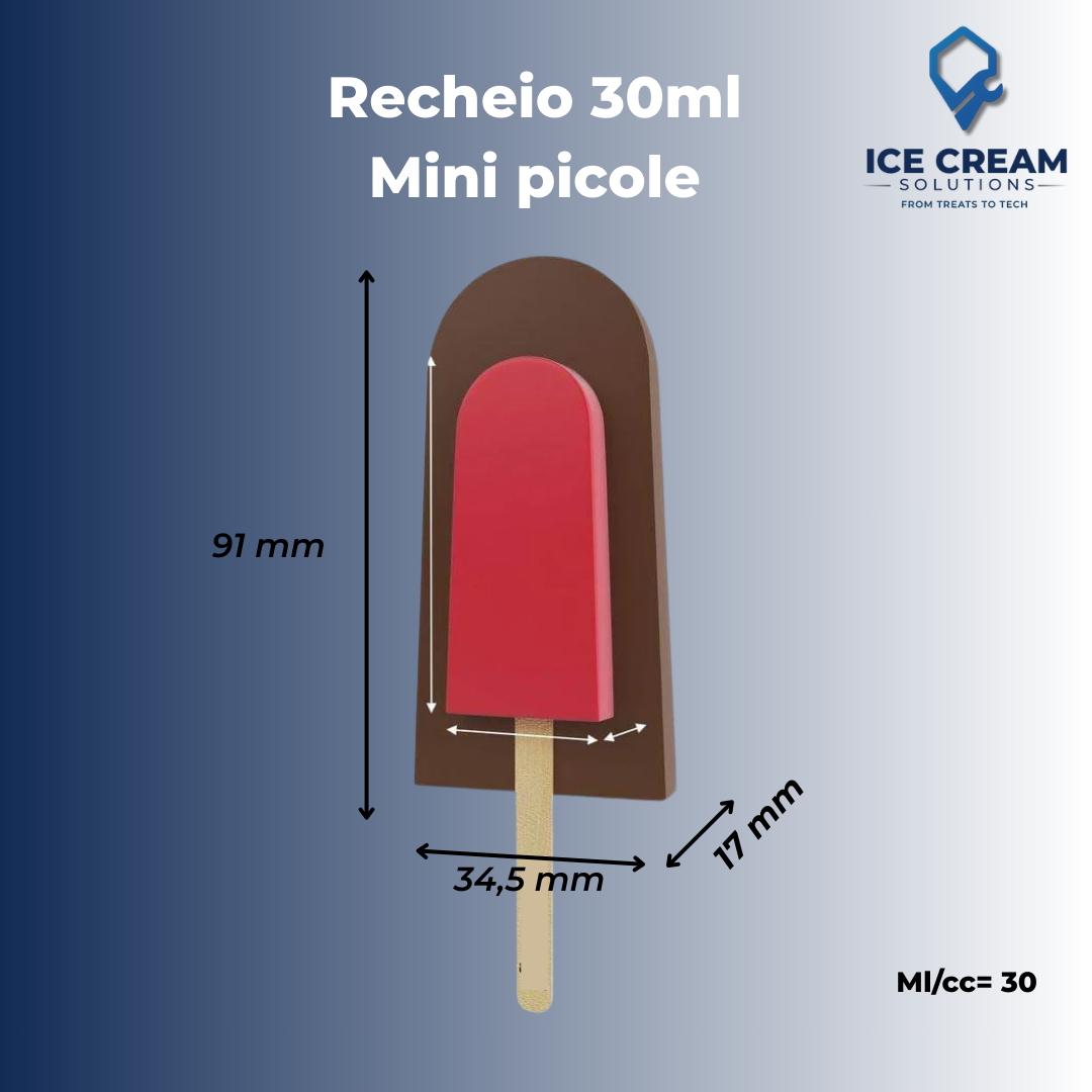 Recheio/Mini Picole Paleta Mold | 30 ml / 1.0 oz (28 Cavities)
