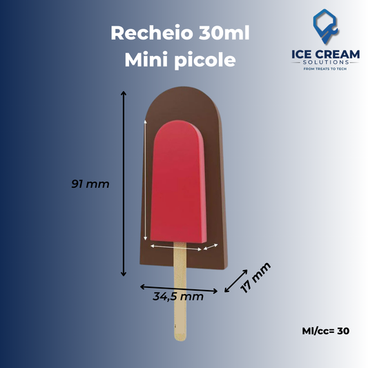 Recheio/Mini Picole Paleta Mold | 30 ml / 1.0 oz (28 Cavities)